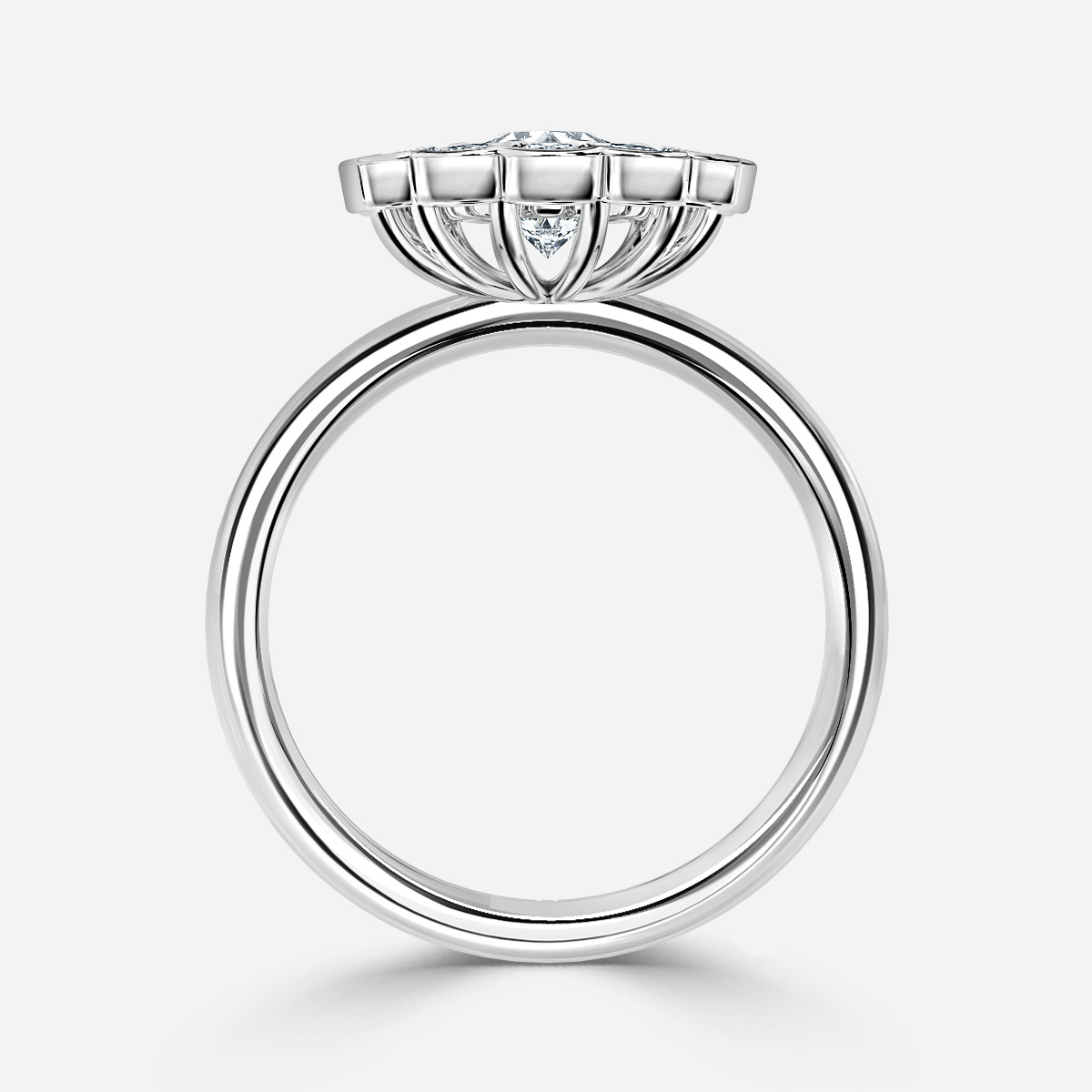 Soleil Platinum Cluster Engagement Ring