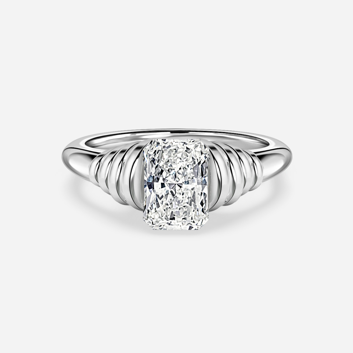 Saudade White Gold Bazel Engagement Ring