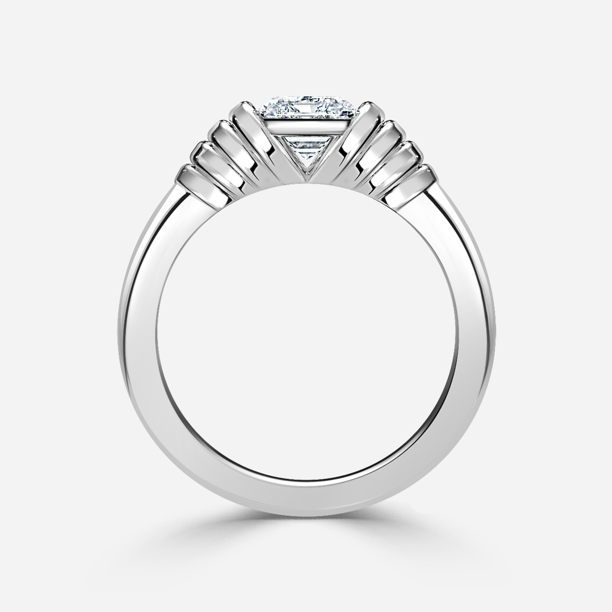 Saudade White Gold Bazel Engagement Ring
