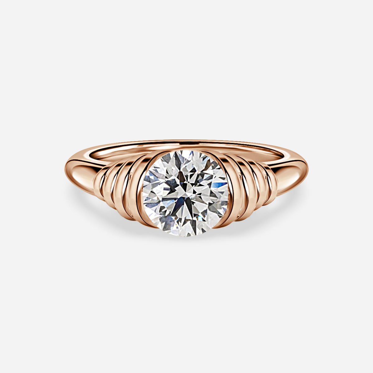 Saudade Rose Gold Bazel Engagement Ring