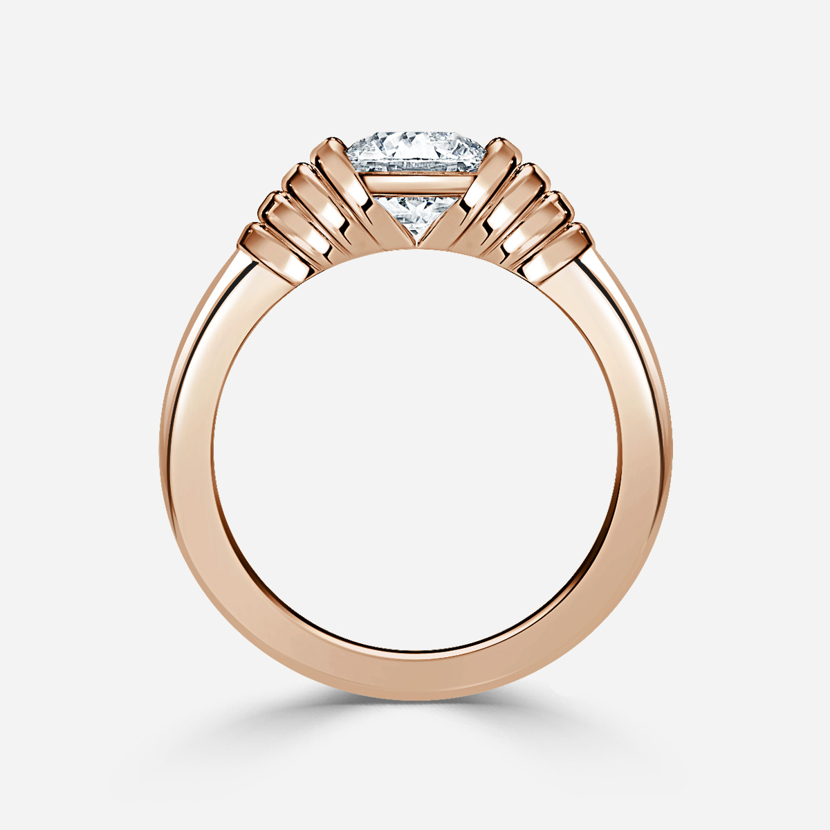 Saudade Rose Gold Bazel Engagement Ring