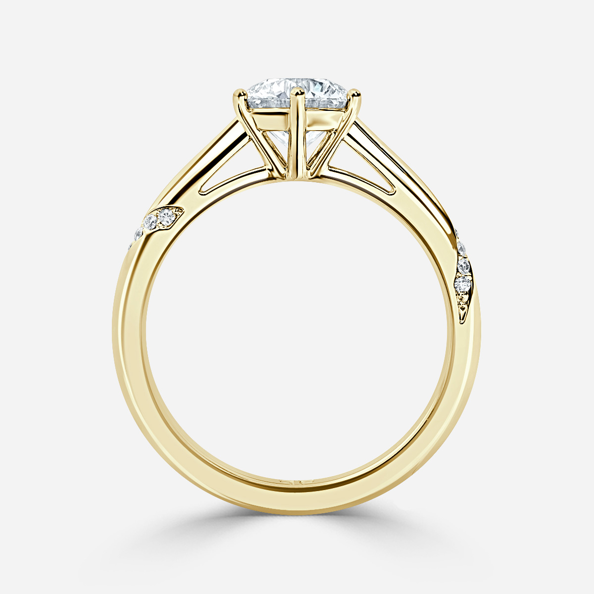 Varese Yellow Gold Diamond Ribbon Band Engagement Ring