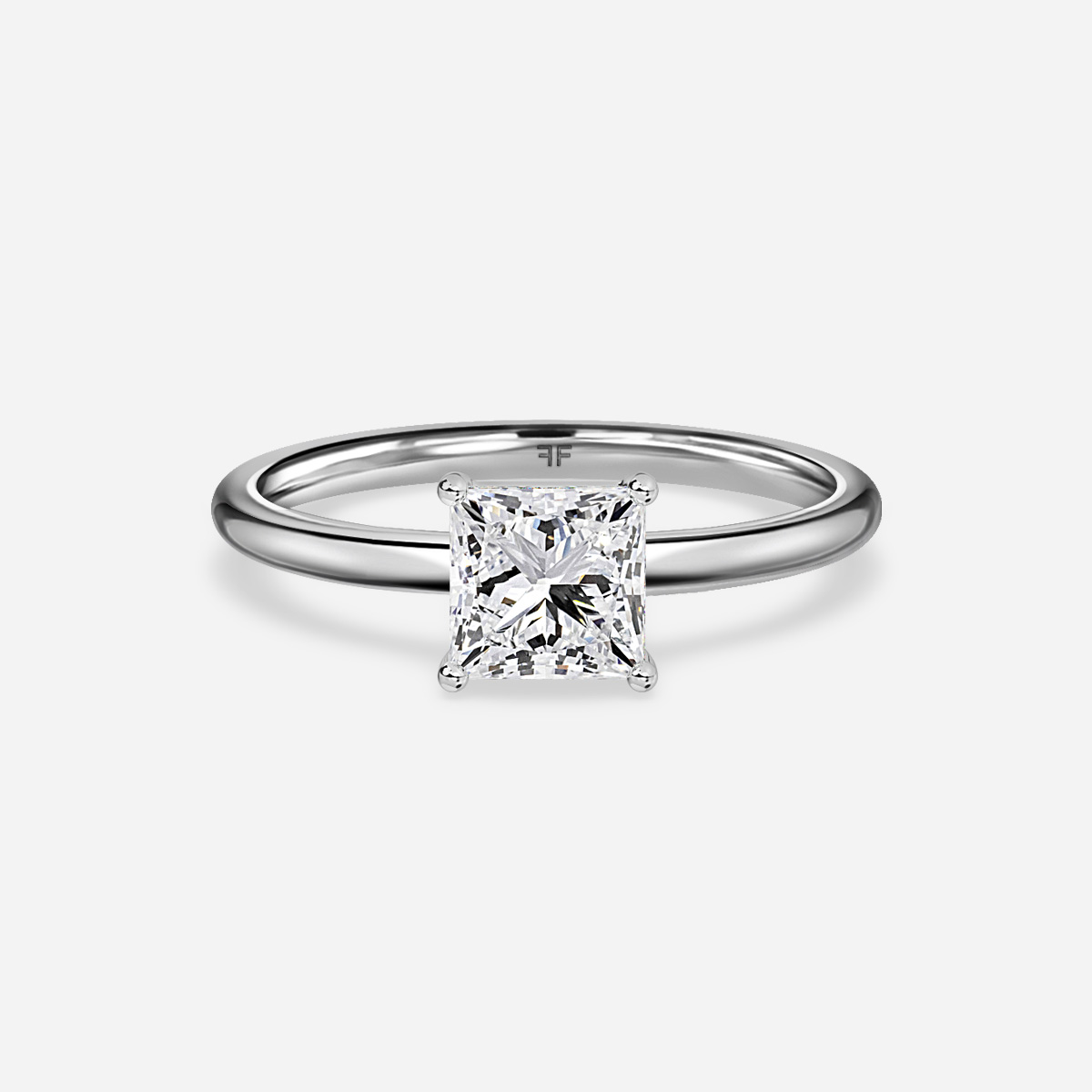 Lucy Lab Grown Diamond Ring -14K White Gold, Hidden Halo, 2 Carat