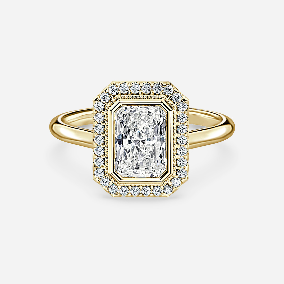 Suri Yellow Gold Halo Engagement Ring
