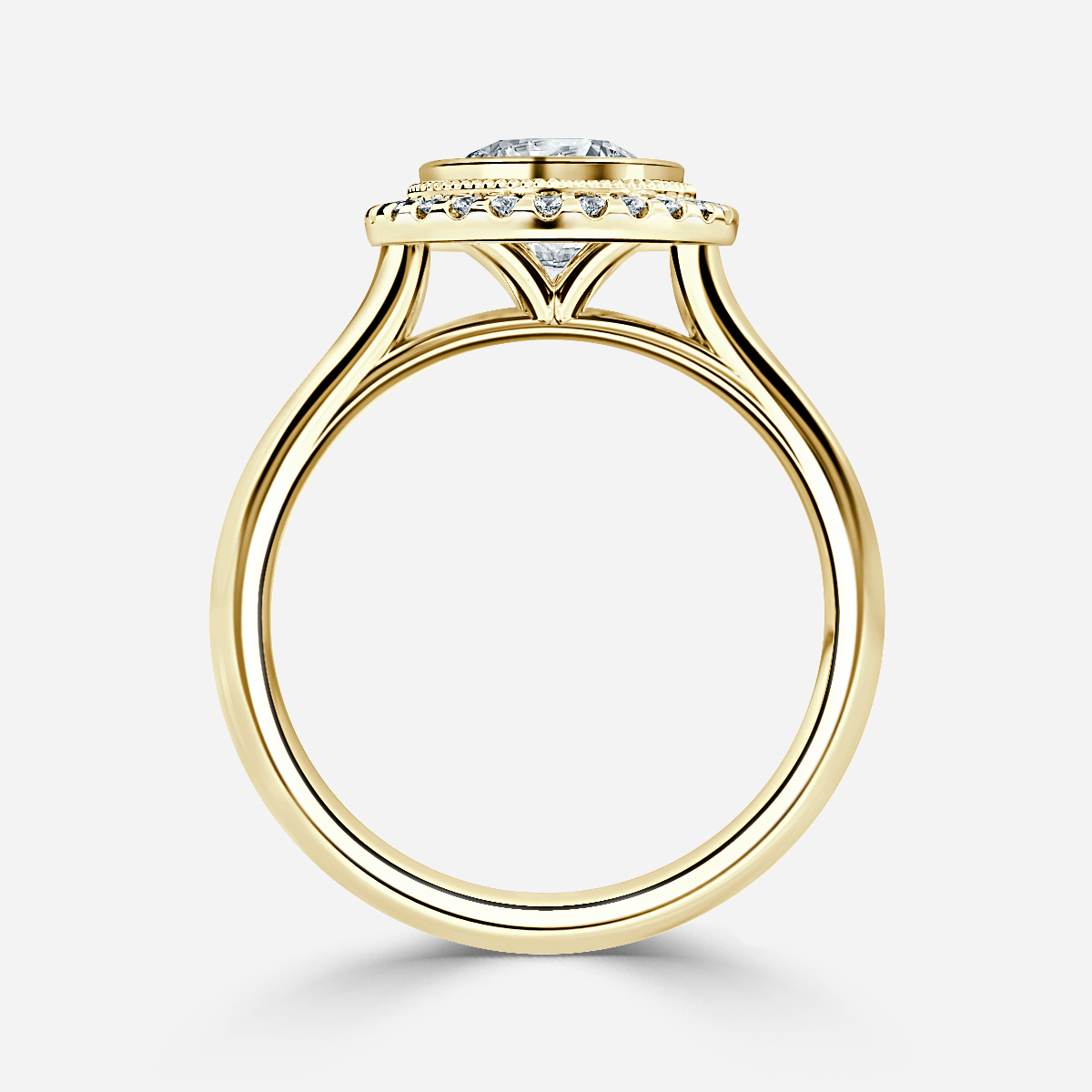 Suri Yellow Gold Halo Engagement Ring