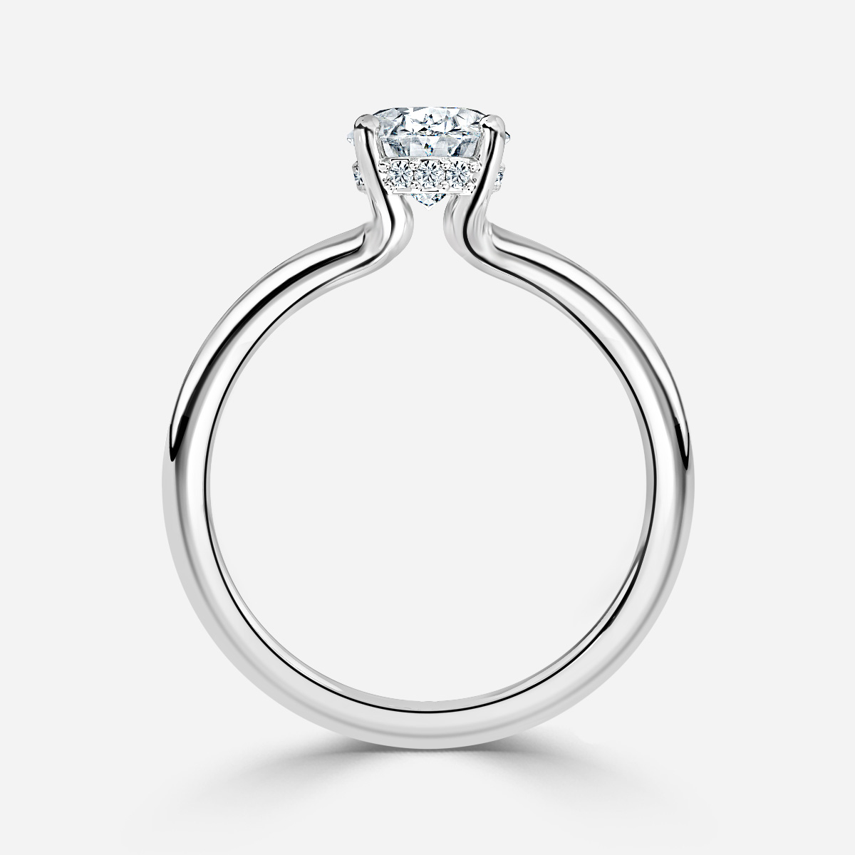 Sasha Platinum Hidden Halo Engagement Ring