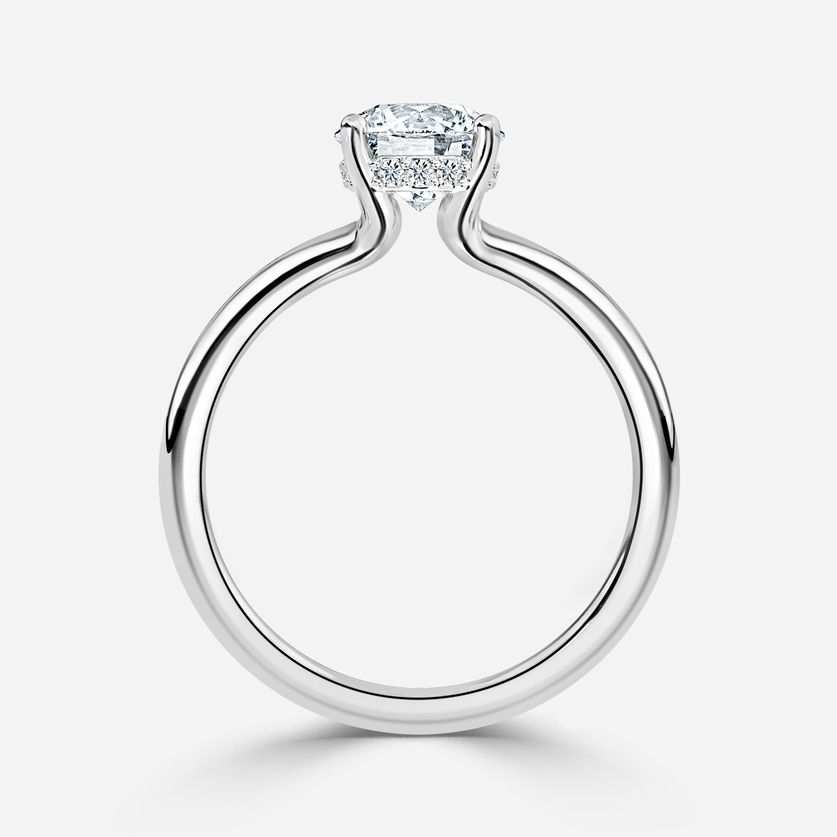 Sasha Platinum Hidden Halo Engagement Ring