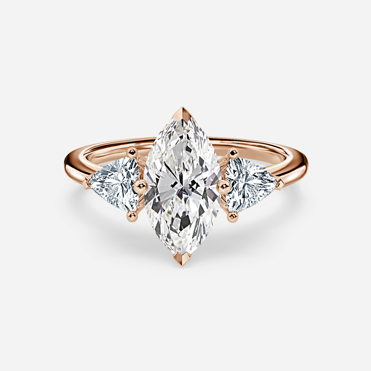 Ciara Rose Gold Trilogy Engagement Ring