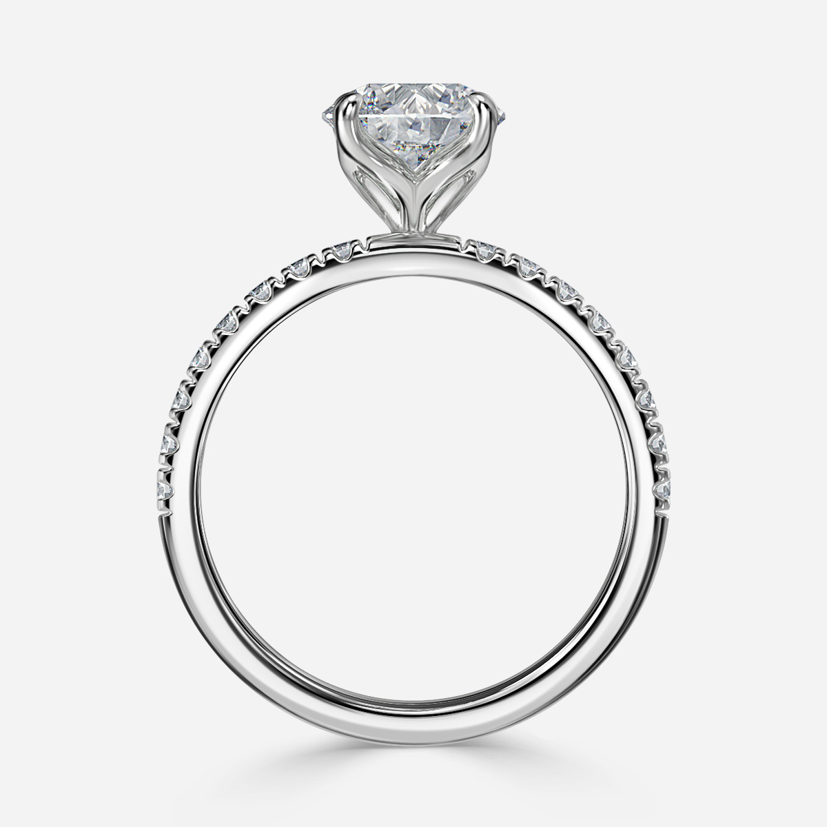 Delaila Pave Platinum Flower Engagement Ring