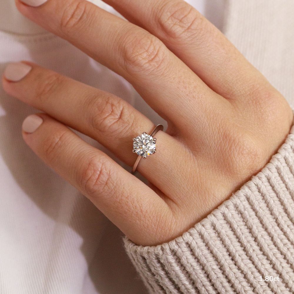 Elswin White Gold Flower Engagement Ring Flawless Fine Jewellery