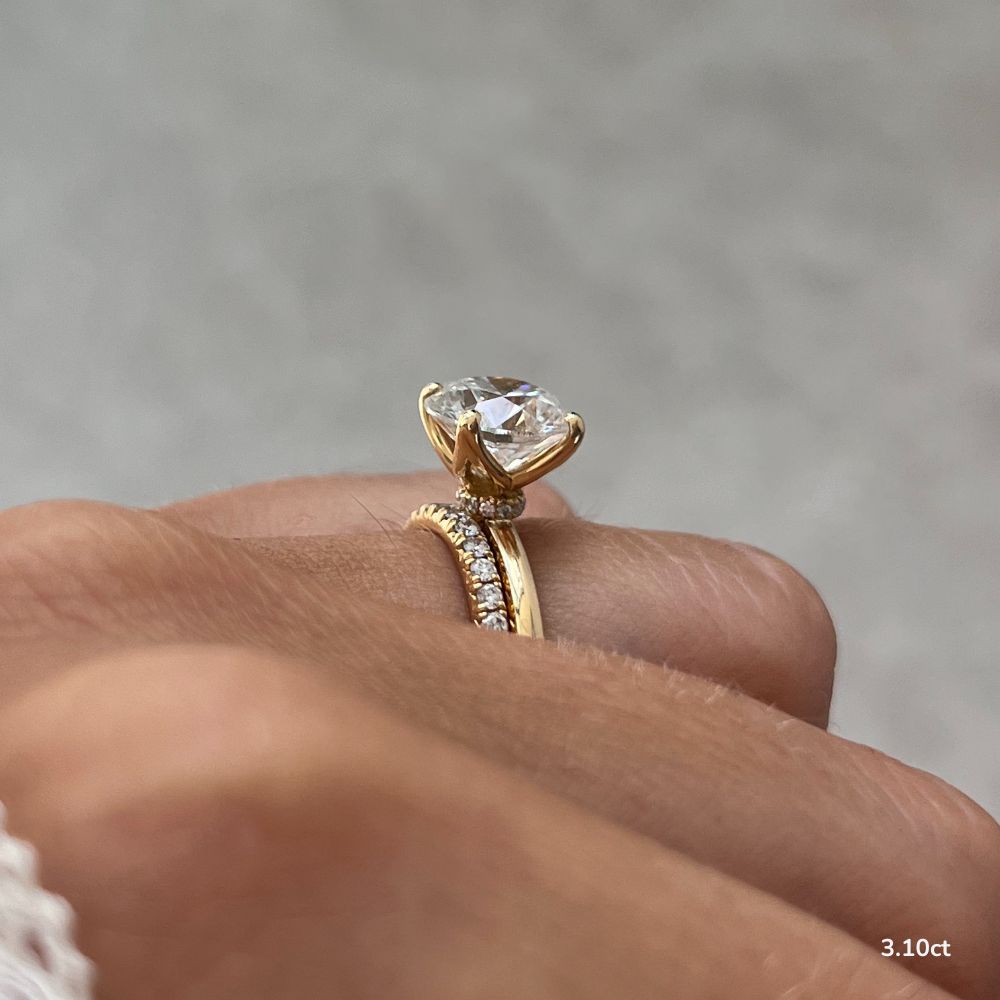 Jennifer Yellow Gold Hidden Halo Engagement Ring