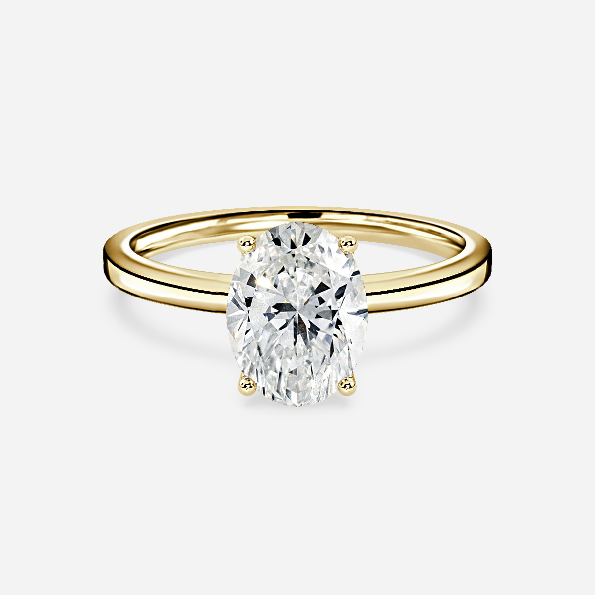 Jennifer Yellow Gold Hidden Halo Engagement Ring