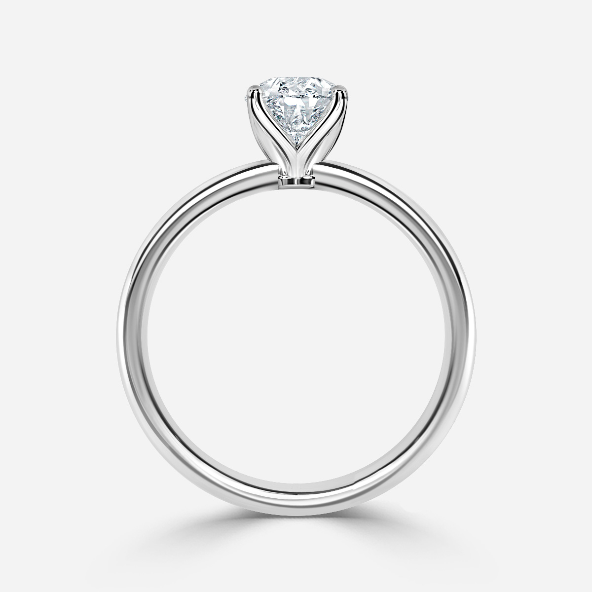Ayania Platinum Lotus Tappered Engagement Ring