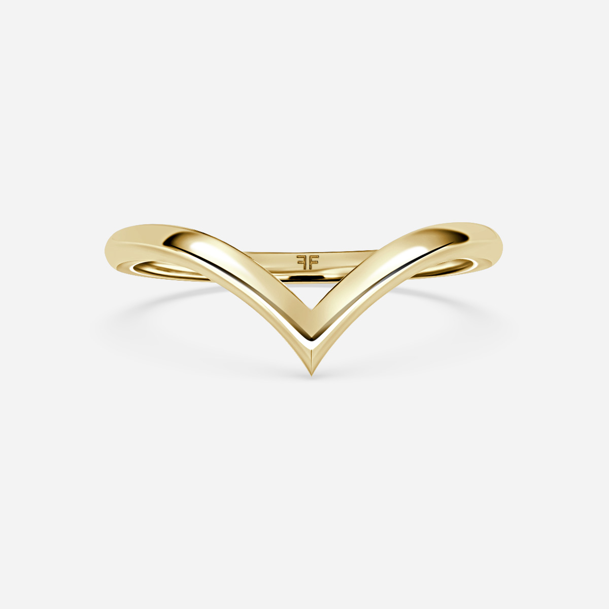 Nouveau Yellow Gold Shaped Wedding Ring