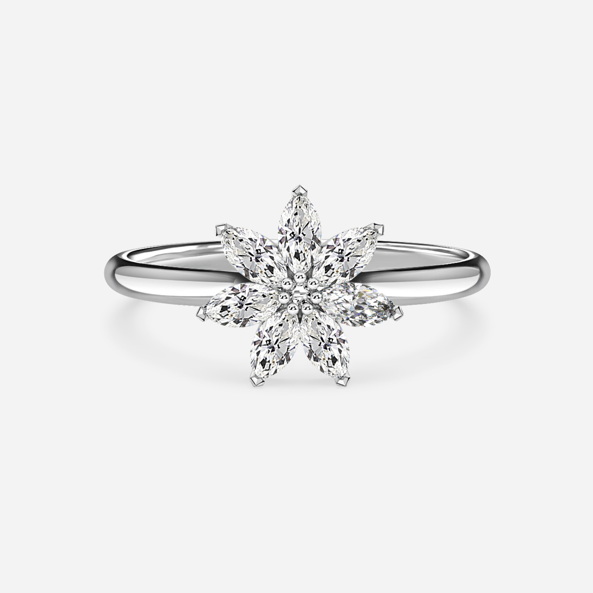 Blossom Platinum Cluster Engagement Ring