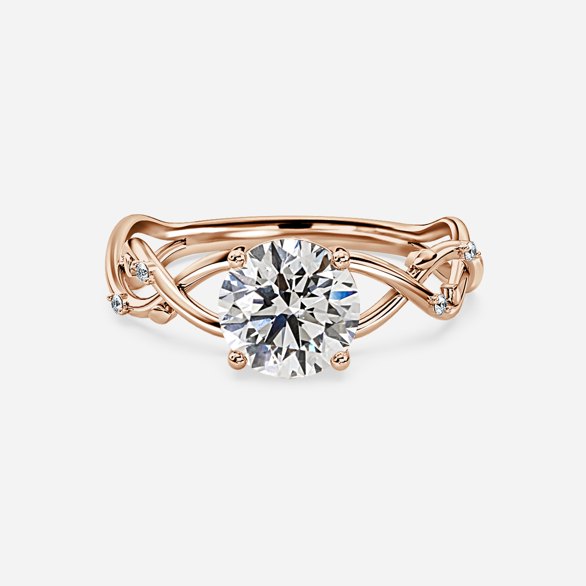 Nàdair Rose Gold Flower Engagement Ring