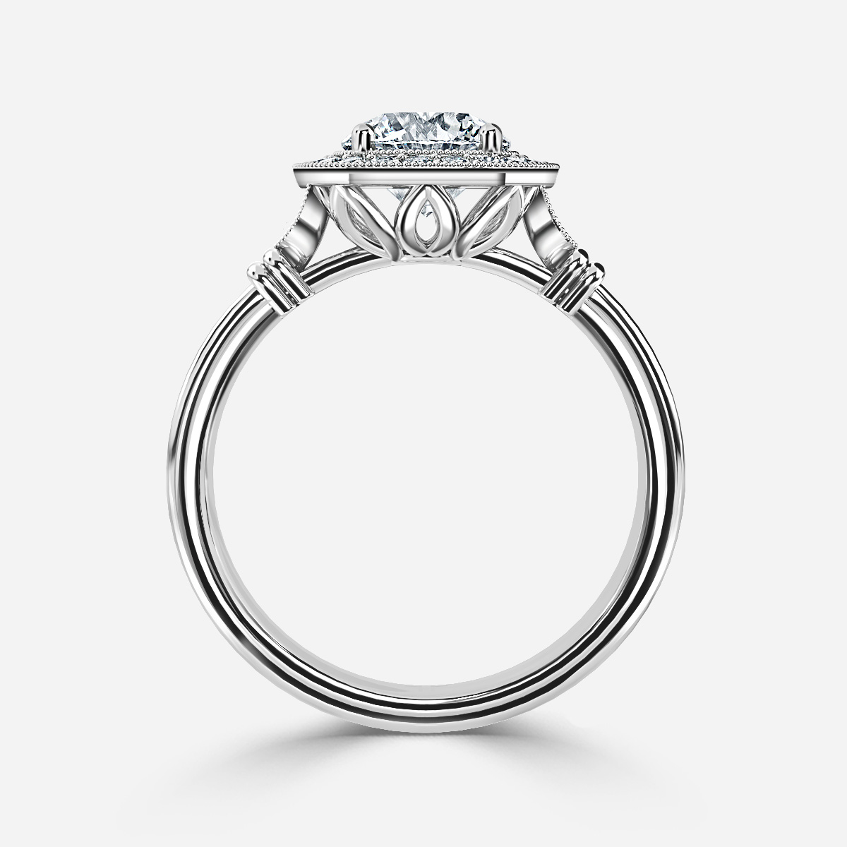 Astaire Platinum Milgrain Vintage Engagement Ring