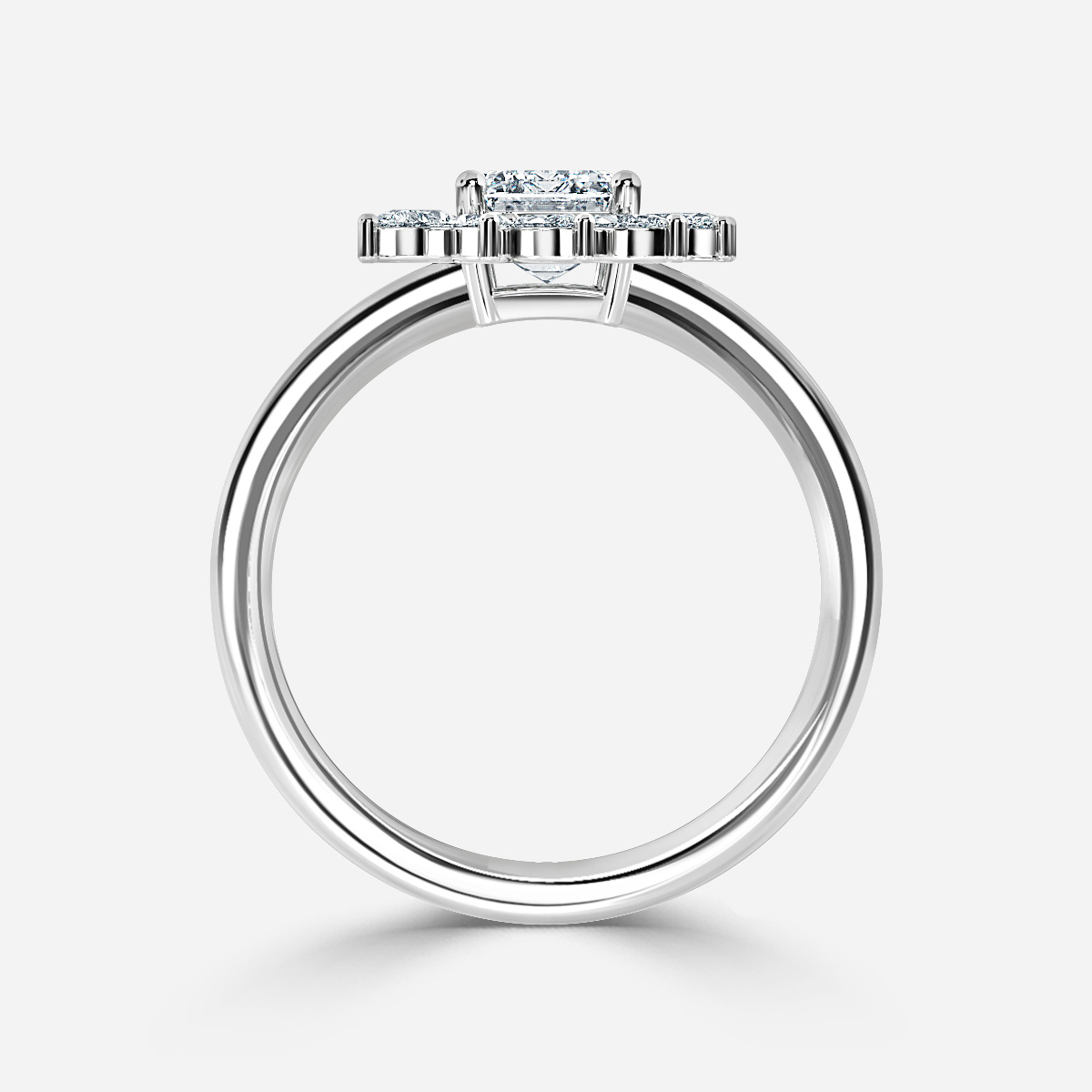Astrid Platinum Cluster Engagement Ring