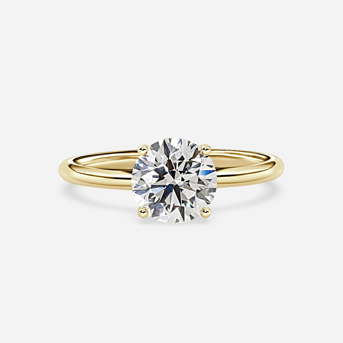 Ria Yellow Gold Hidden Halo Engagement Ring