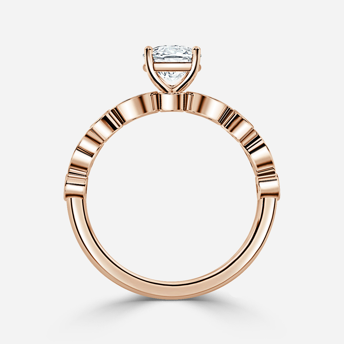 Aladria Rose Gold Bazel Set Engagement Ring