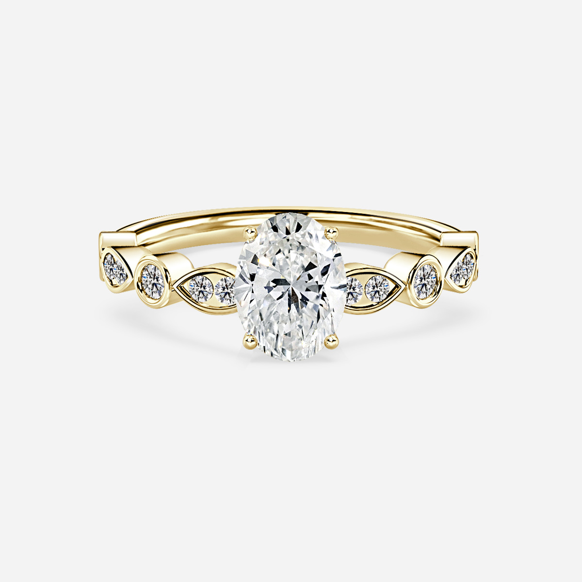 Aladria Yellow Gold Bazel Set Engagement Ring