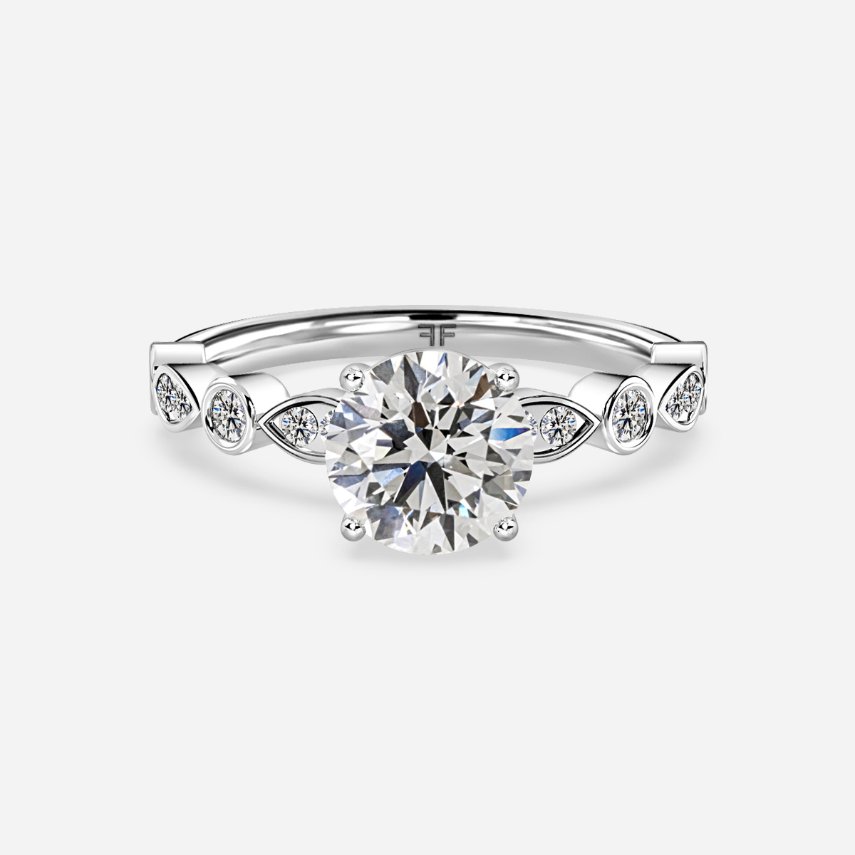 Aladria White Gold Vintage Engagement Ring