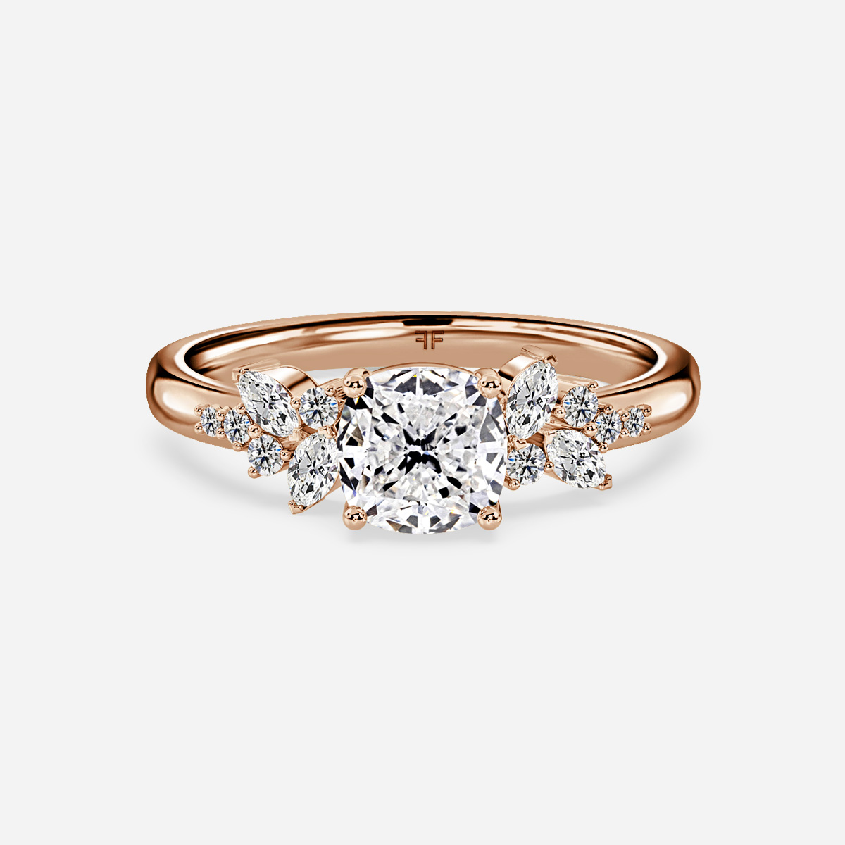 Spinx Rose Gold Flower Engagement Ring