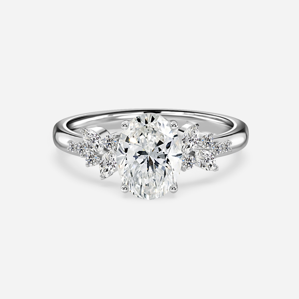 Spinx Platinum Flower Engagement Ring