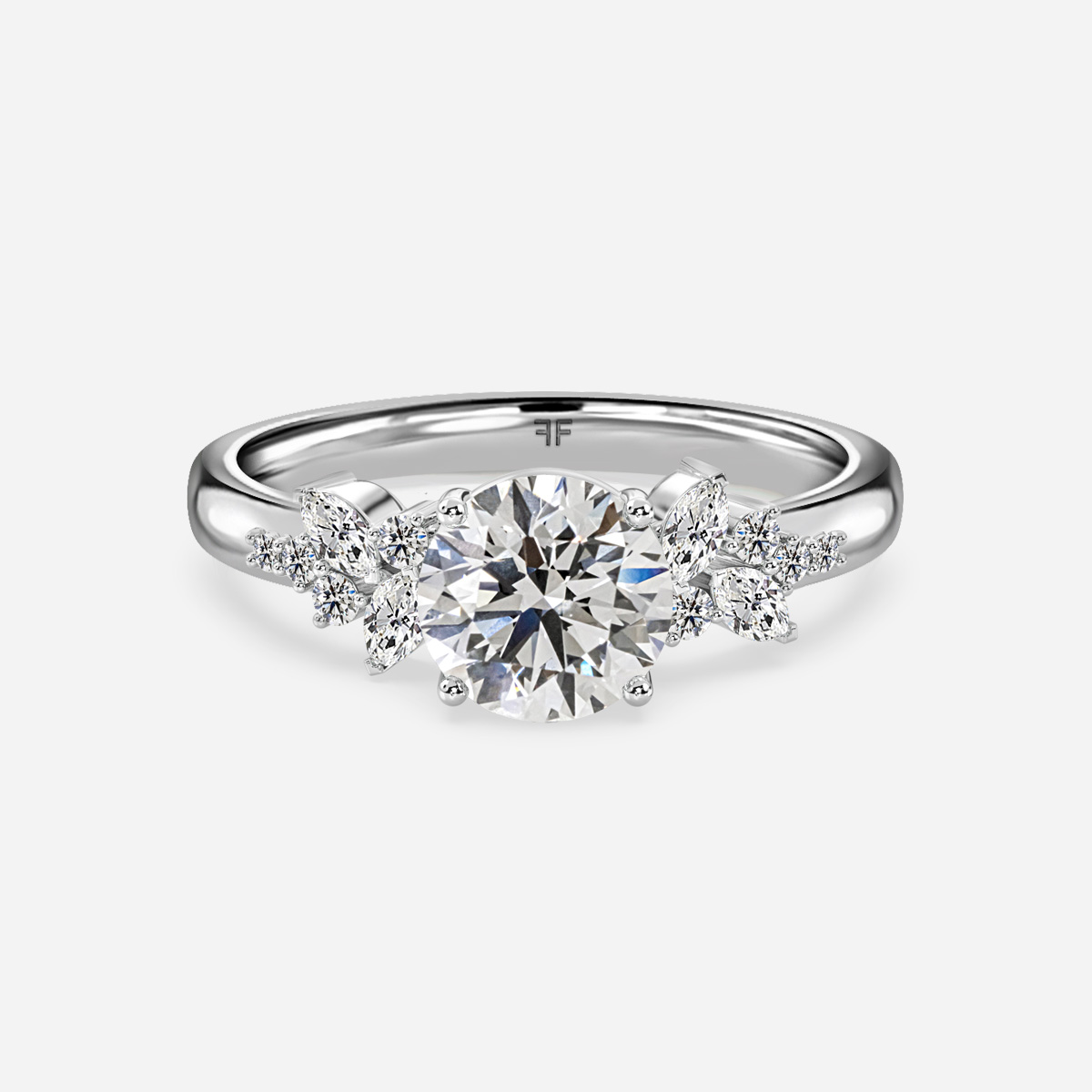 Spinx Platinum Flower Engagement Ring