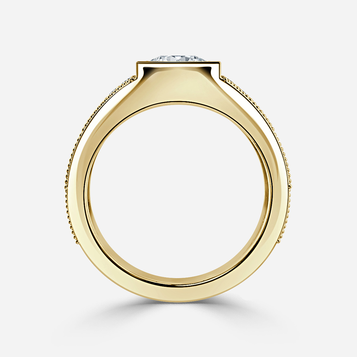 Ashley Yellow Gold Grain Set Men's Engagement Ring