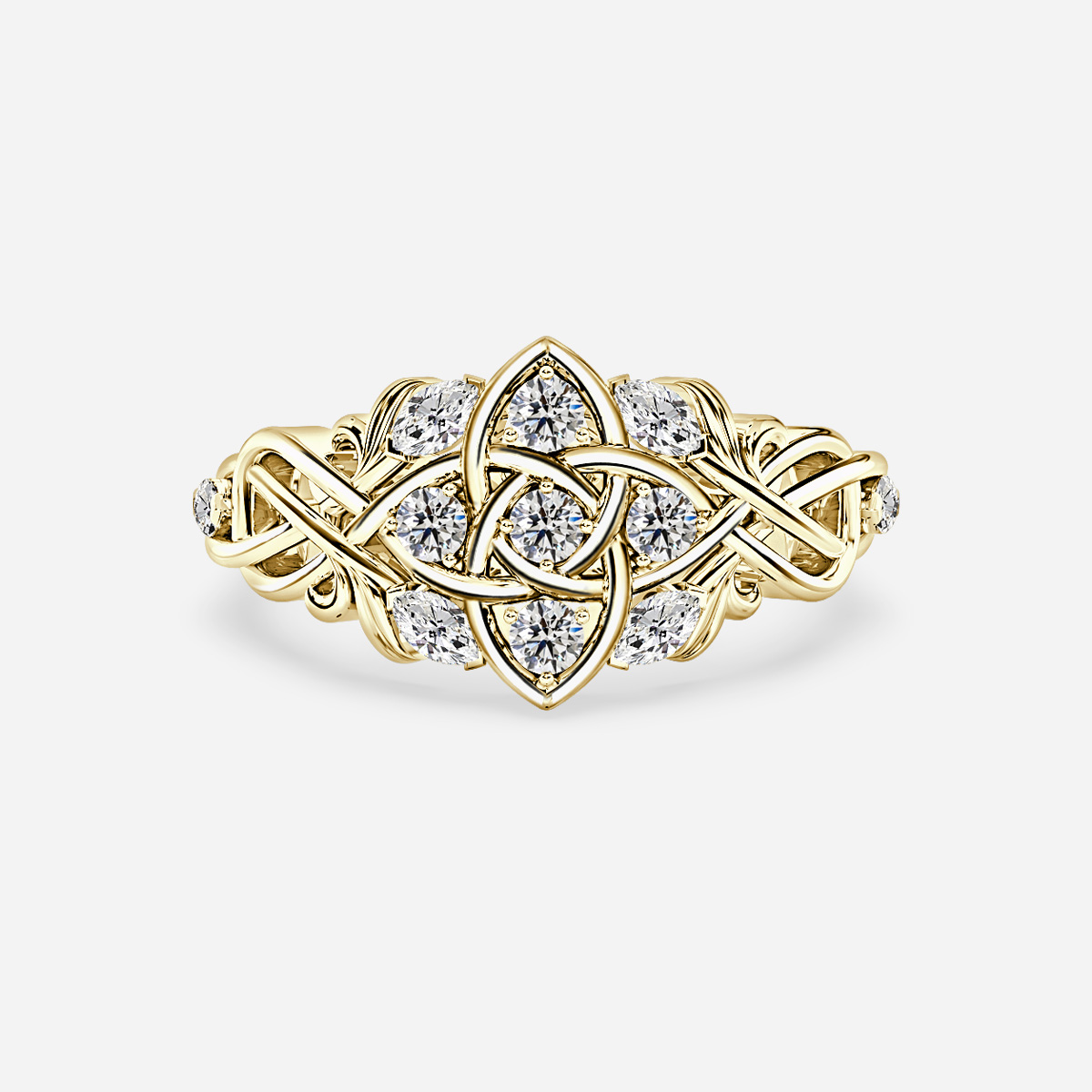 Noorie Yellow Gold Celtic Engagement Ring