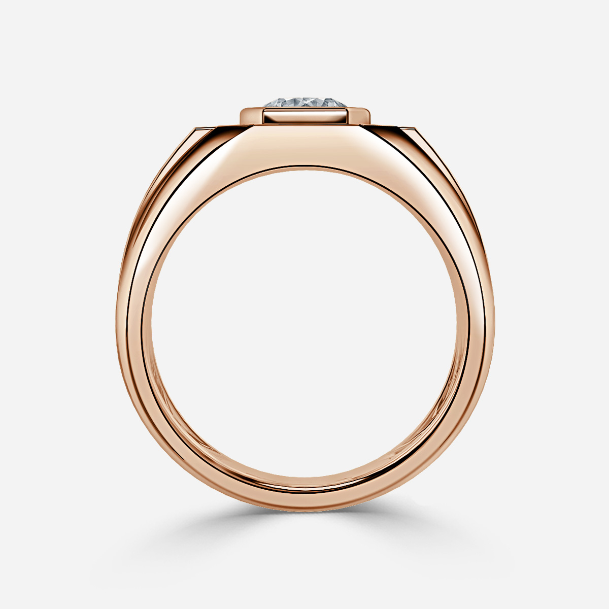 Modō Rose Gold Men's Bezel Set Engagement Ring