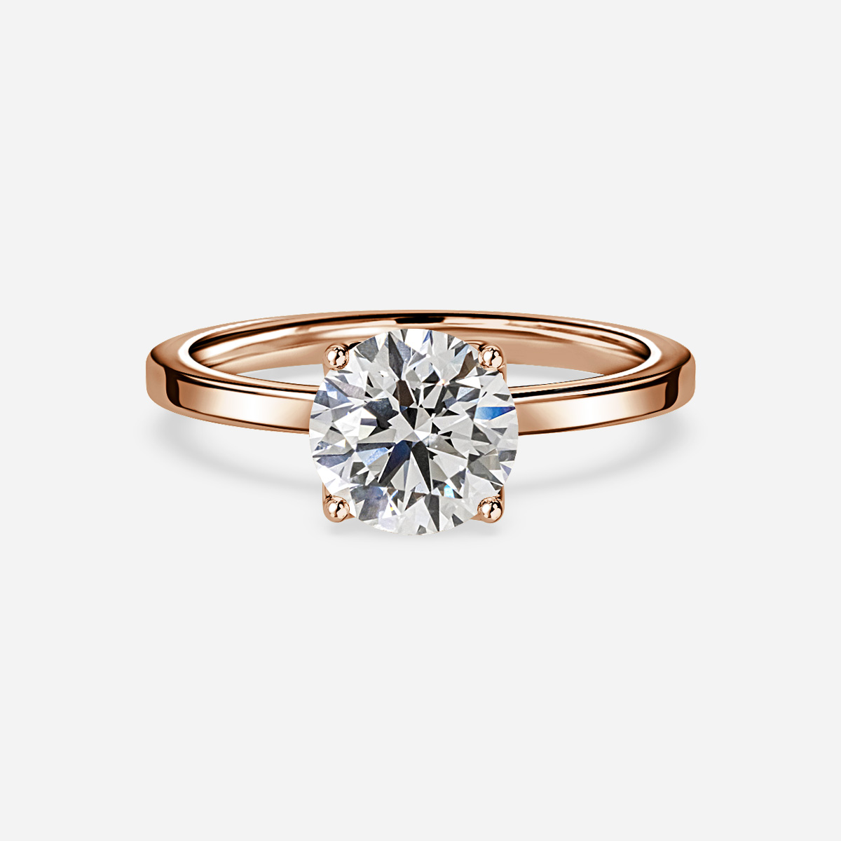 Gisela Rose Gold Solitaire Twisted Lotus Engagement Ring