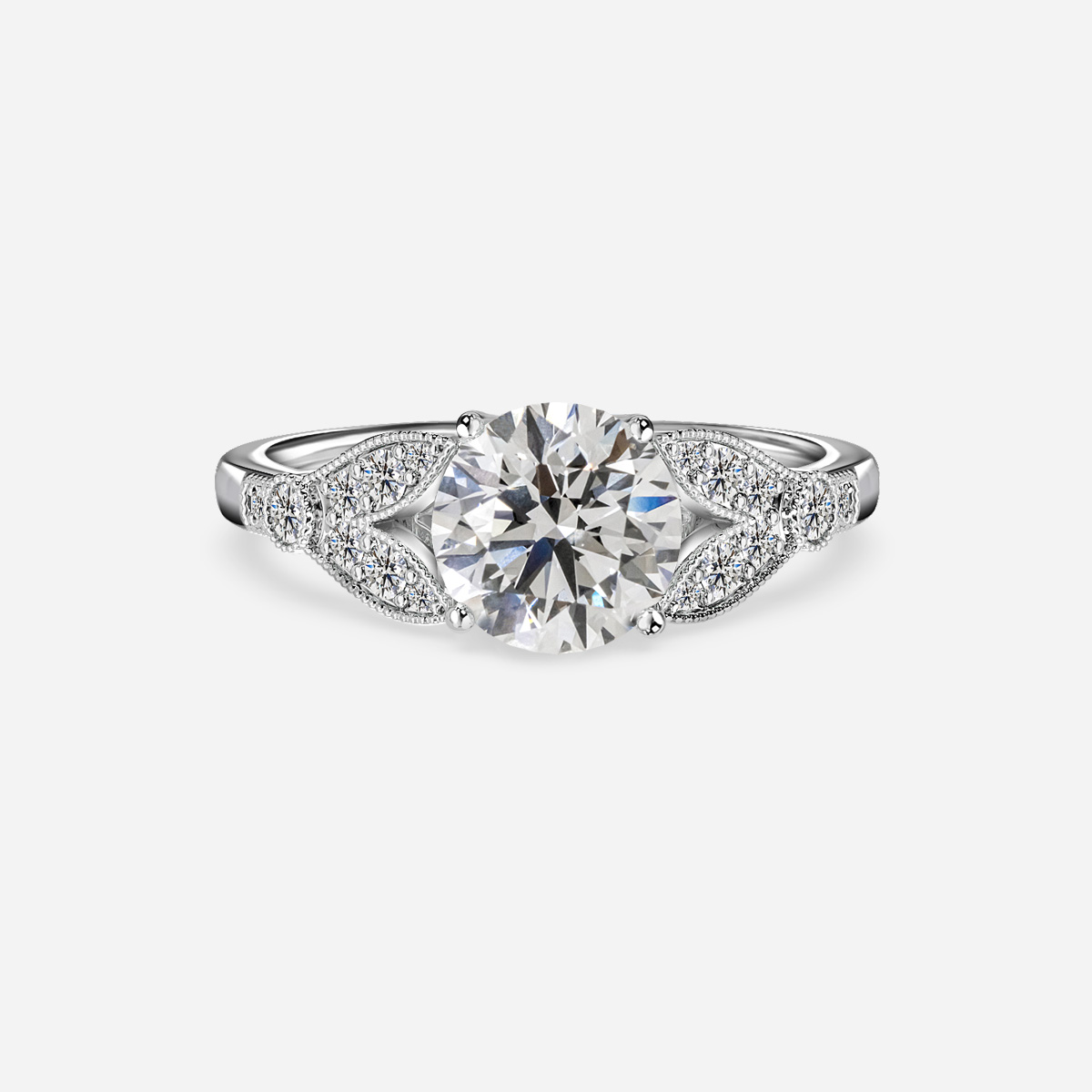 Jonis White Gold Vintage Engagement Ring