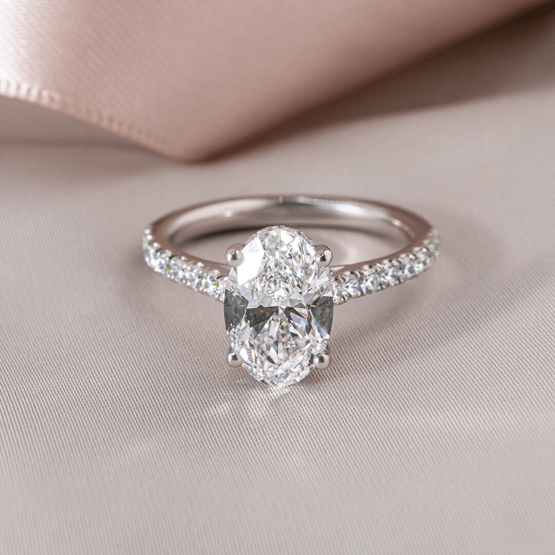 Oval engagement clearance rings under 500