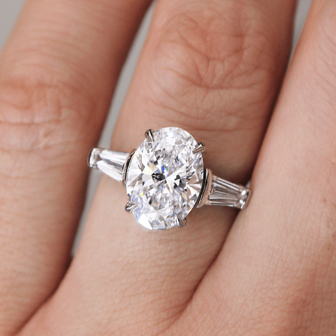 Oval diamond ring deals with tapered baguettes