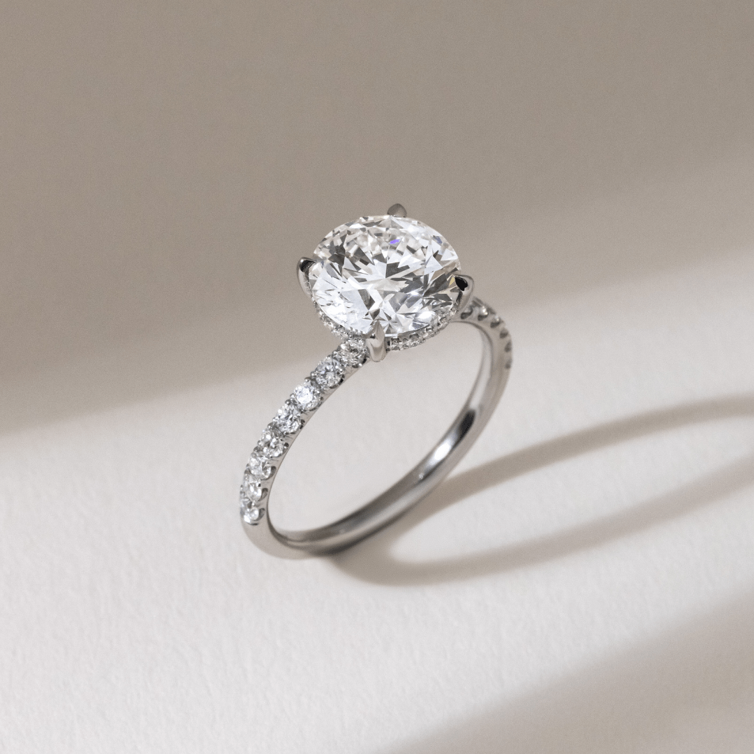 1.50ct Lab Grown Round Platinum Jessica Pave Engagement Ring