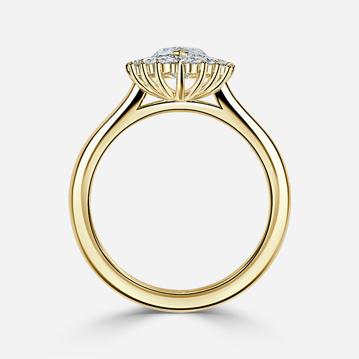 Windermere Yellow Gold Cluster Engagement Ring