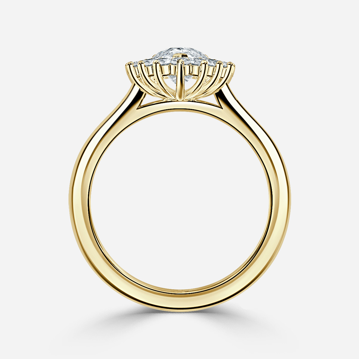 Windermere Yellow Gold Cluster Engagement Ring