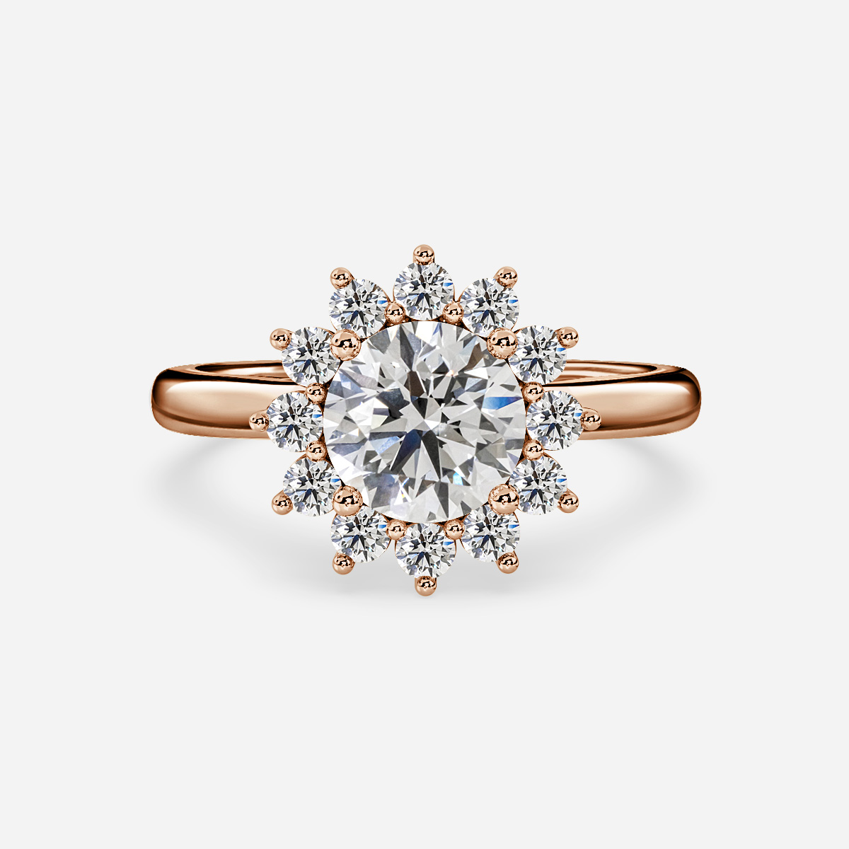 Windermere Rose Gold Cluster Engagement Ring