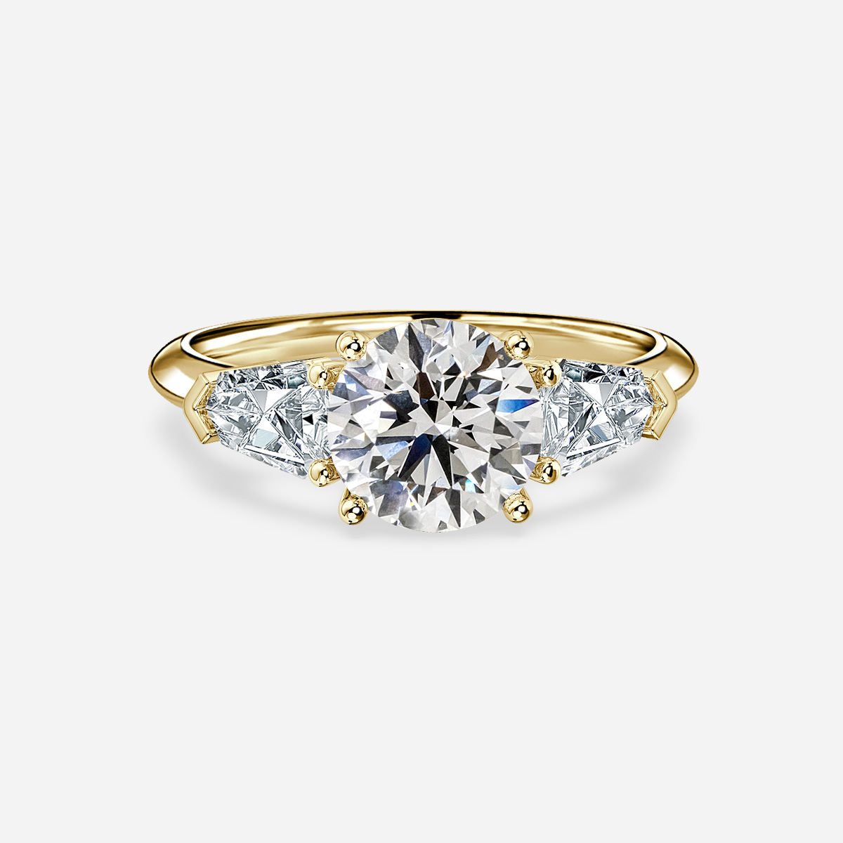 Winston Wed Fit Yellow Gold Trilogy Engagement Ring