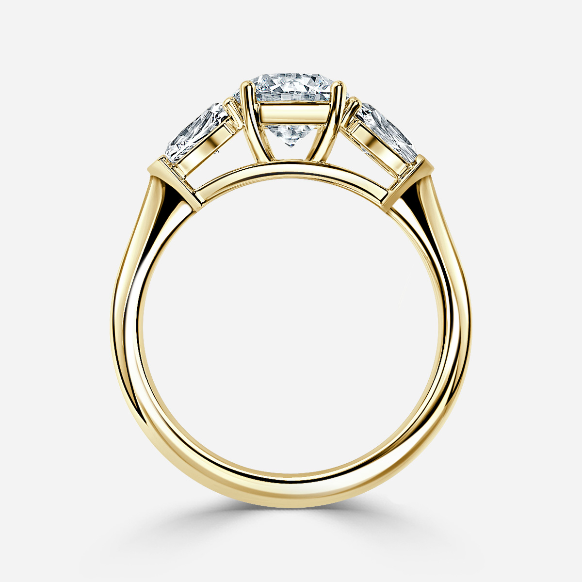 Winston Wed Fit Yellow Gold Trilogy Engagement Ring