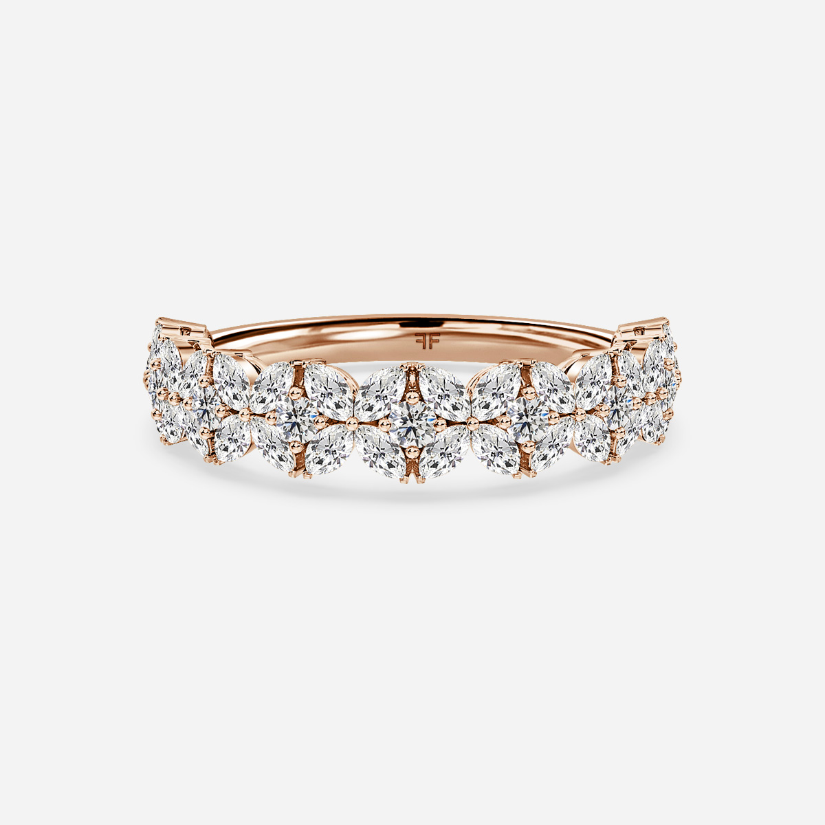 0.57 ct Cinderella Designer Marquise Diamond Eternity Ring In Ross Gold