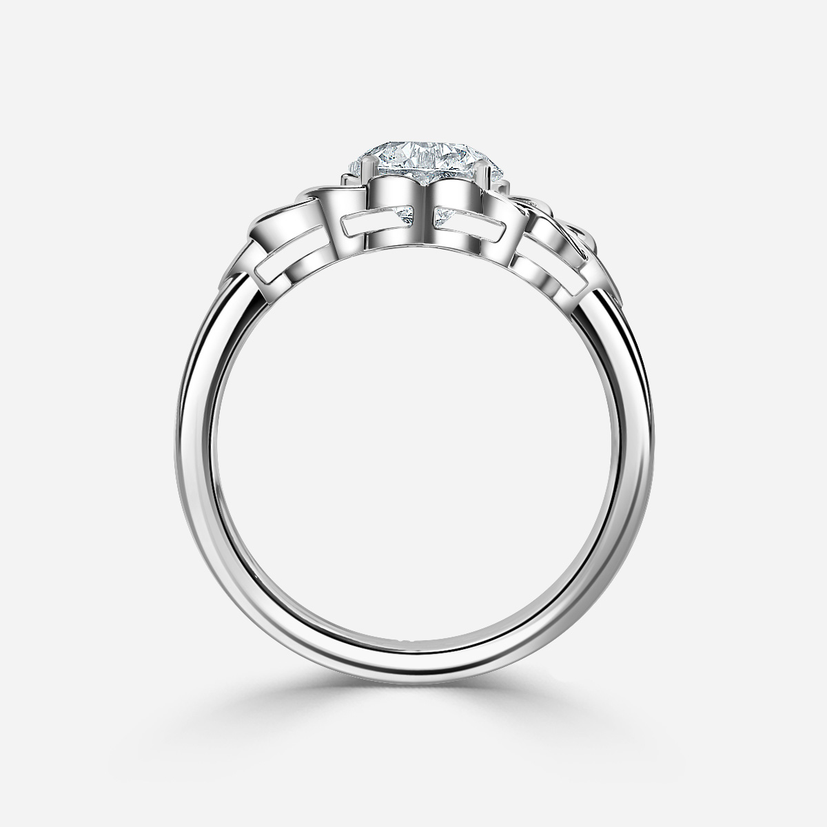 Yeren Platinum Celtic Engagement Ring