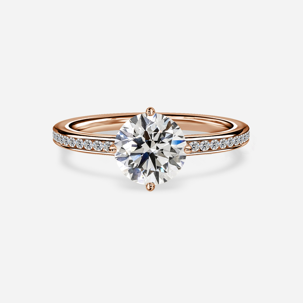 Solitaire with channel set wedding clearance band