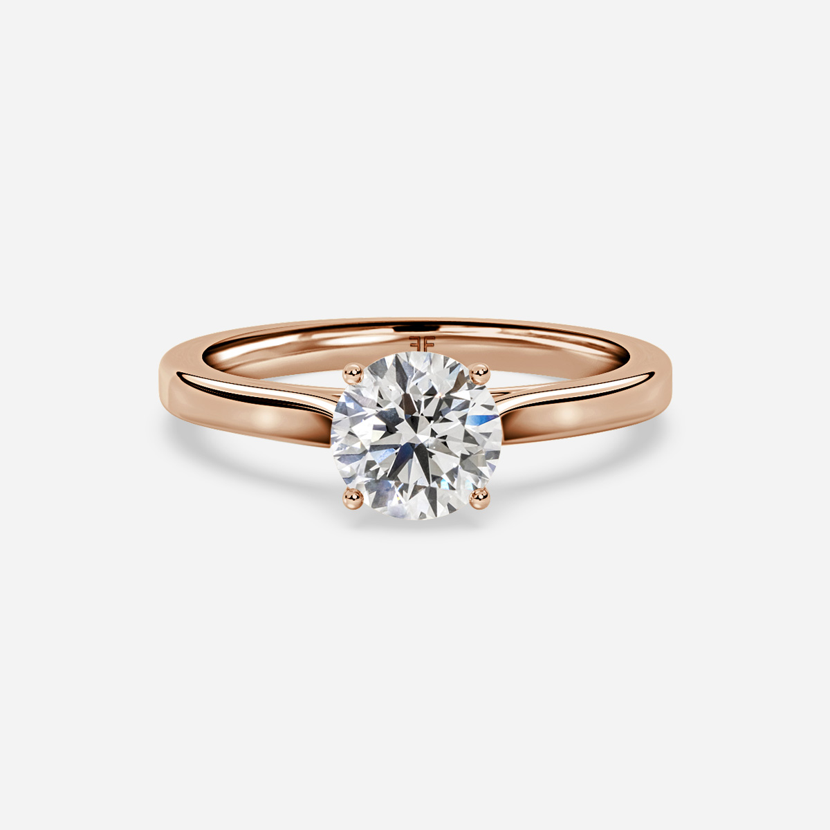Naomi Rose Gold Tapered Solitaire Engagement Ring