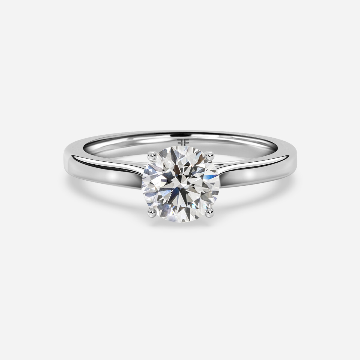 Naomi White Gold Tapered Solitaire Engagement Ring