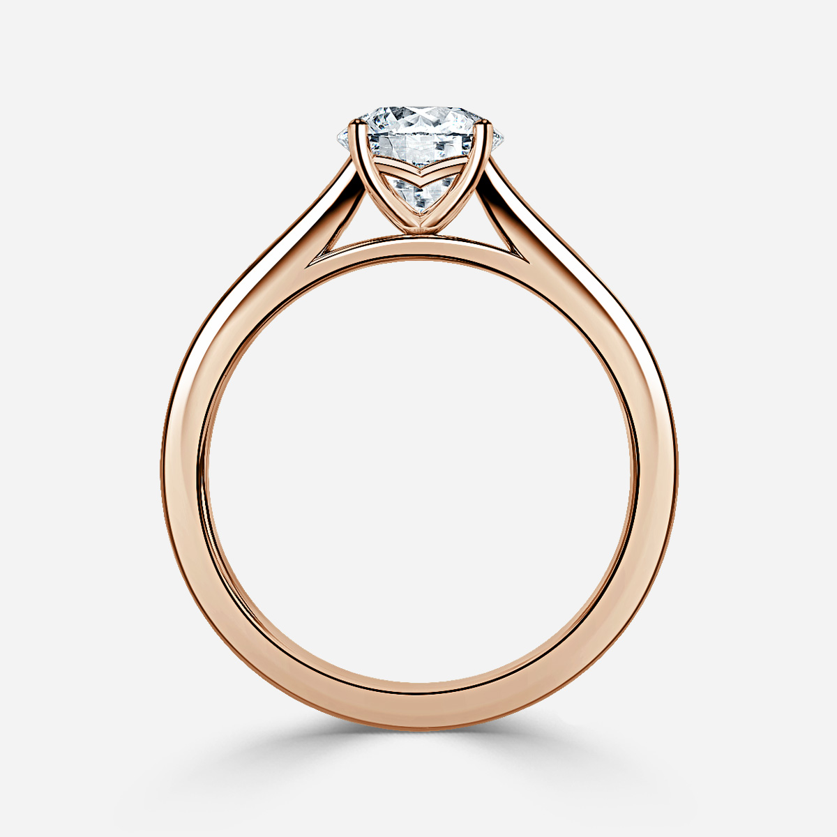 Naomi Rose Gold Tapered Solitaire Engagement Ring