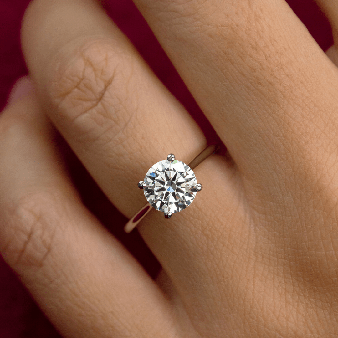 Serena Platinum Solitaire Engagement Ring Round Lab Diamond