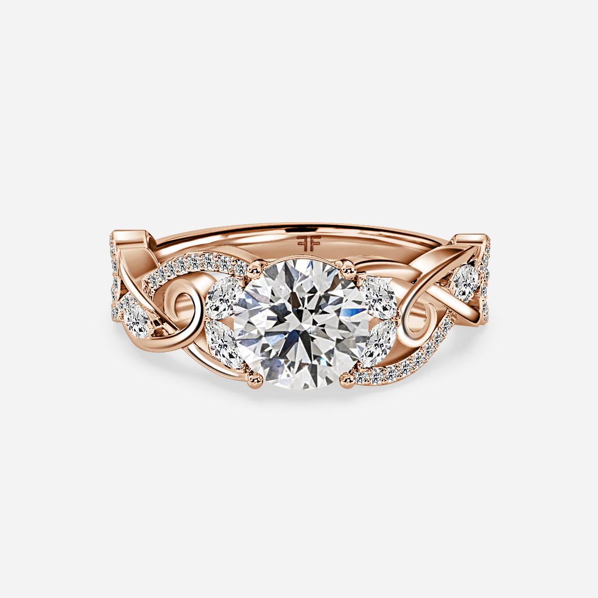 Xylo Rose Gold Celtic Knot Diamond Engagement Ring